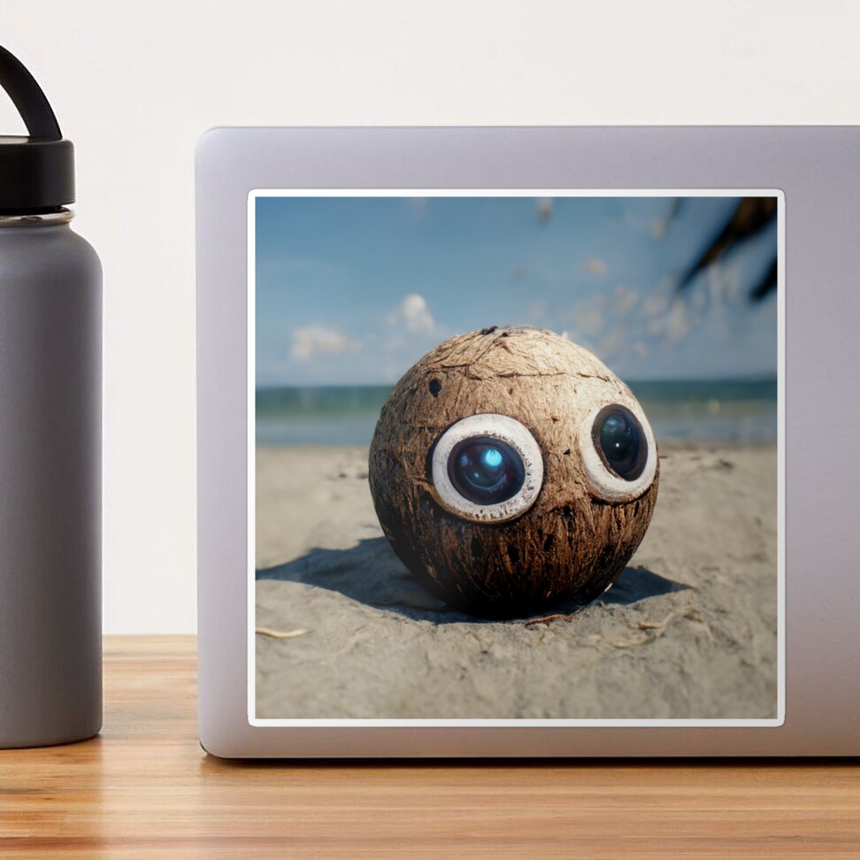 Funny coconut with big googly eyes Art Board Print for Sale by fcmuzik