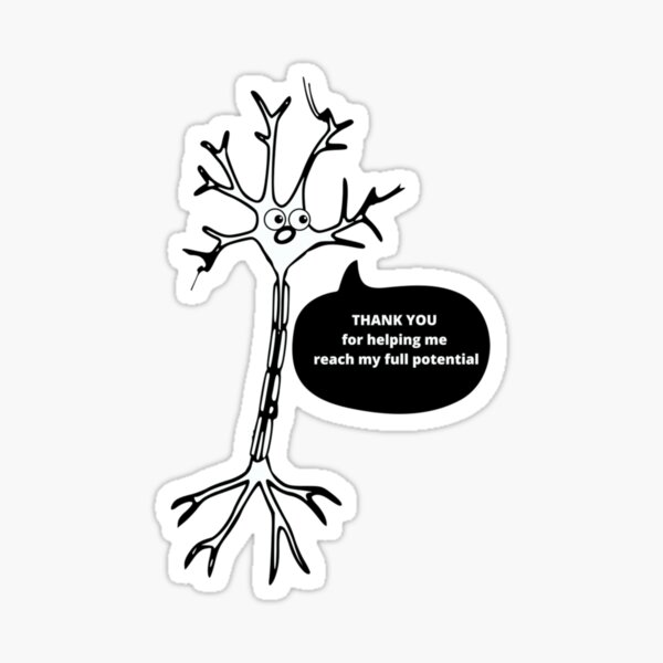 Vista previa del artículo con la obra «Neurona: gracias por ayudarme a alcanzar mi máximo potencial», diseñado y vendido por Science Store.