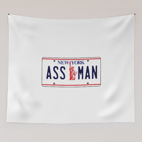 Item preview, New York ASSMAN ASS MAN License Plate  designed and sold by The Junto Shop.