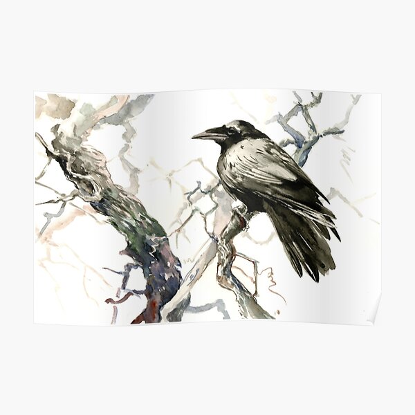 Raven on the Tree Poster