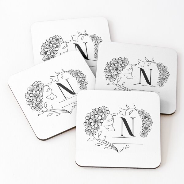 Item preview, Mini floral alphabet letter - N designed and sold by NazarliNigar.