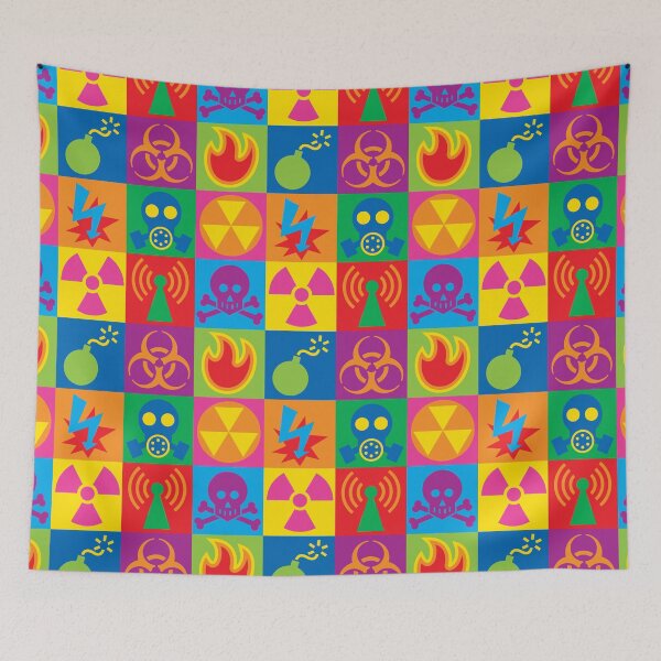 Item preview, Hazard Danger Icons Checkerboard designed and sold by Lisann.