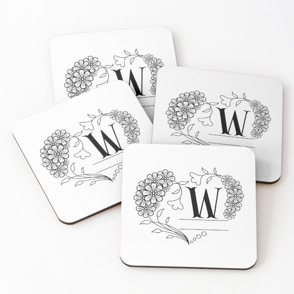 Item preview, Mini floral alphabet letter - W designed and sold by NazarliNigar.