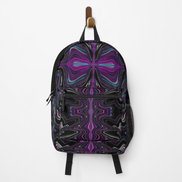 Item preview, Electro Marbled Swirl Neon Purple Teal Firelight Glow Pattern on Black designed and sold by ArticLotusShop.