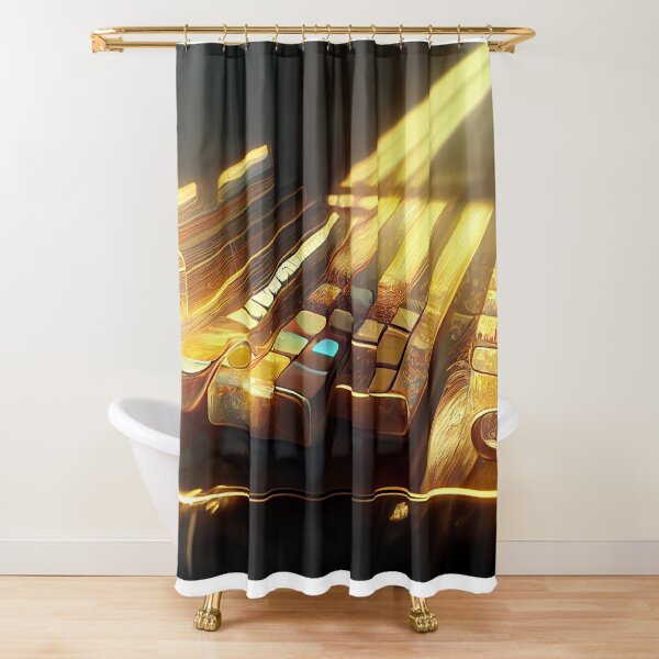 Golden Keyboards 2 Shower Curtain