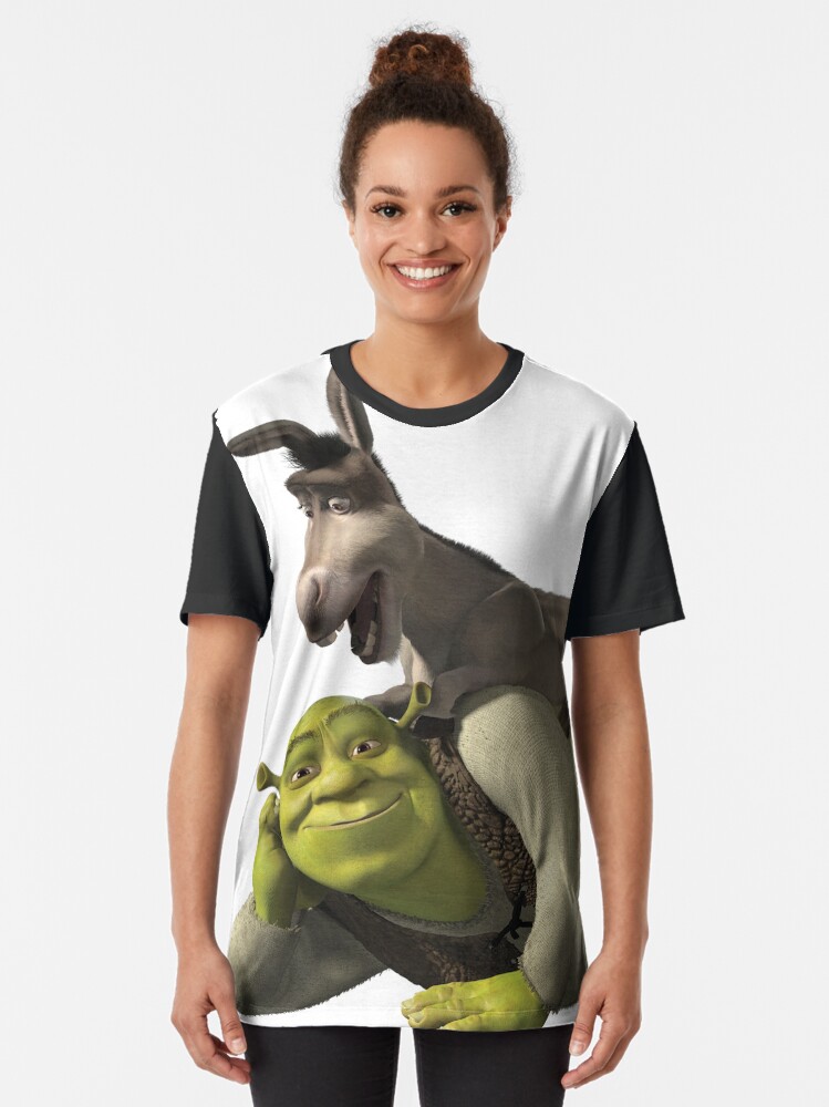 Bioworld Shrek Ogre & Donkey Crew Neck Long Sleeve Black