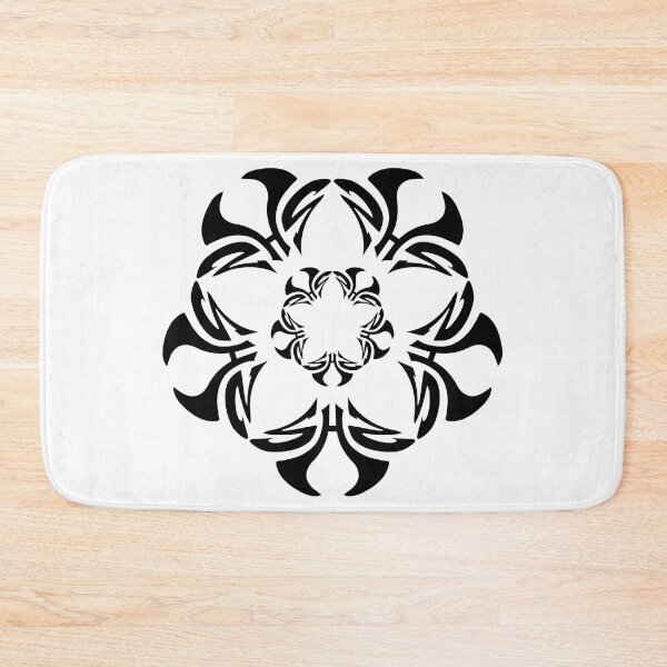 Item preview, 5HZ SURF. HAWAIIAN 5 PETAL FLOWER PATTERN. BLACK. designed and sold by 5hertz.