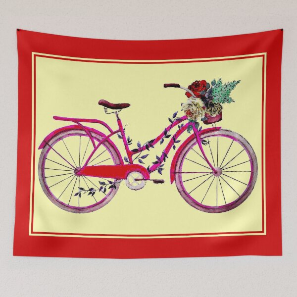 Item preview, BICYCLE ; Vintage Flower and Ivy Basket Print designed and sold by posterbobs.