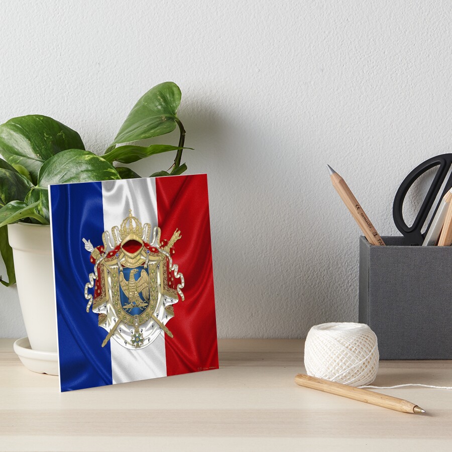 Impression rigide « Grand blason du premier Empire français sur le drapeau de la France », par