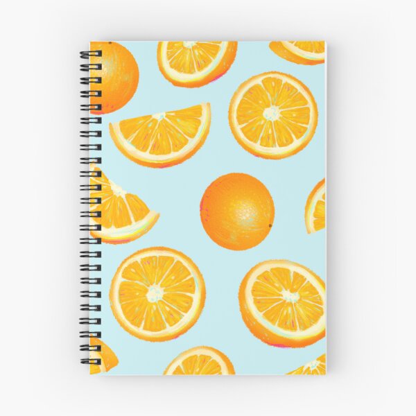Artikelvorschau, Zesty Summer Orange Citrus-Muster in Hellblau entworfen und verkauft von ECMazurDesign.