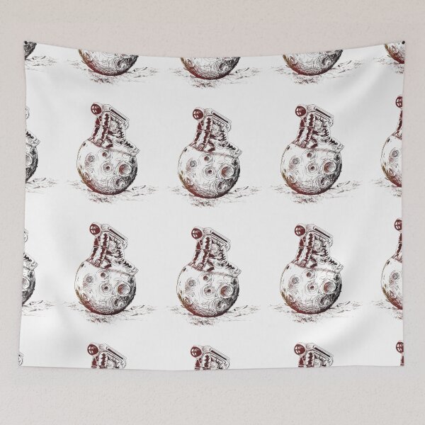 Item preview,  Cute astronaut sitting on the moon cartoon Art. designed and sold by BEAUTY ⭐⭐⭐⭐⭐.