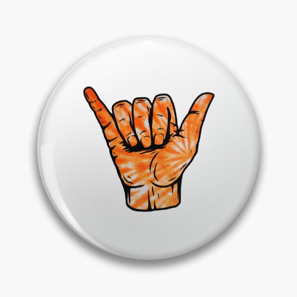 Item preview, Orange Spiral Tie Dye Pattern Hang Loose Shaka designed and sold by EpicCreation.