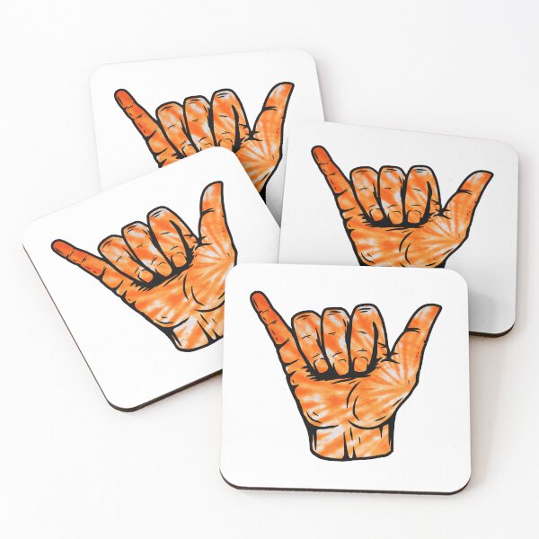 Item preview, Orange Spiral Tie Dye Pattern Hang Loose Shaka designed and sold by EpicCreation.