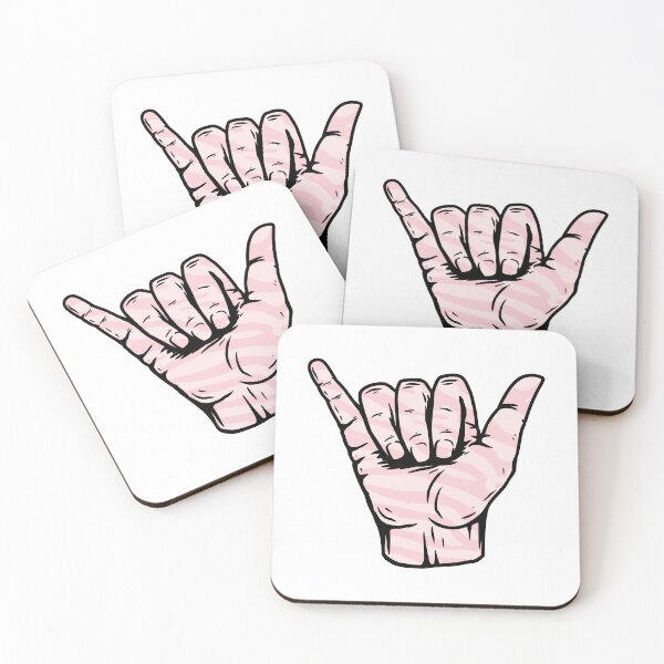 Item preview, Light Pink Swirly Liquify Marble Pattern Hang Loose Shaka designed and sold by EpicCreation.