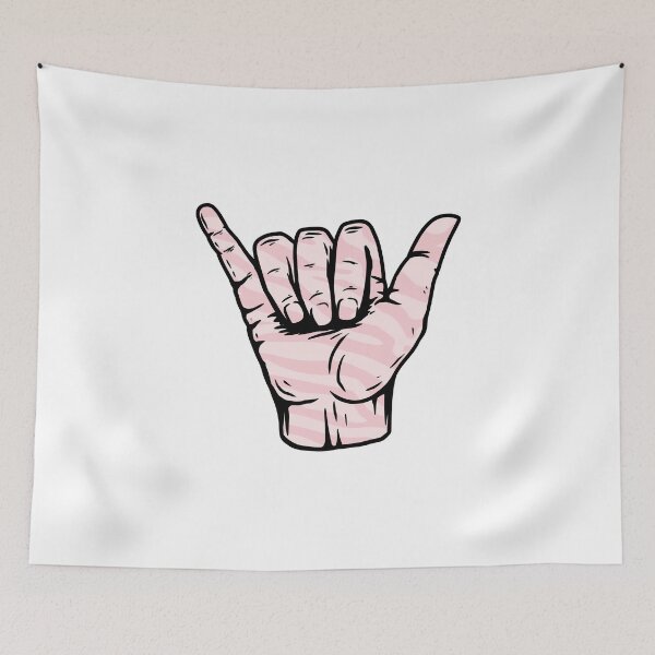 Item preview, Light Pink Swirly Liquify Marble Pattern Hang Loose Shaka designed and sold by EpicCreation.