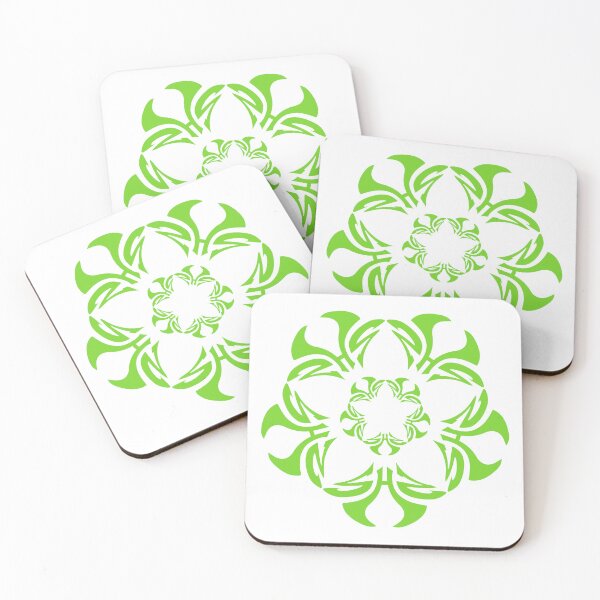 Item preview, 5HZ SURF. HAWAIIAN 5 PETAL FLOWER PATTERN. GREEN. designed and sold by 5hertz.