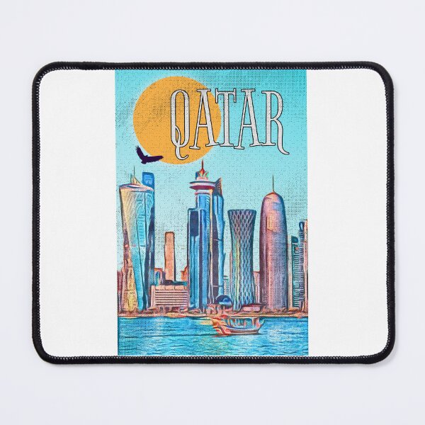Item preview, Vintage Doha Qatar Poster designed and sold by SAHARA WANDERLUST.