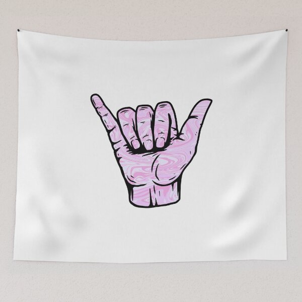 Item preview, Preppy Pink Swirly Liquify Marble Pattern Hang Loose Shaka designed and sold by EpicCreation.