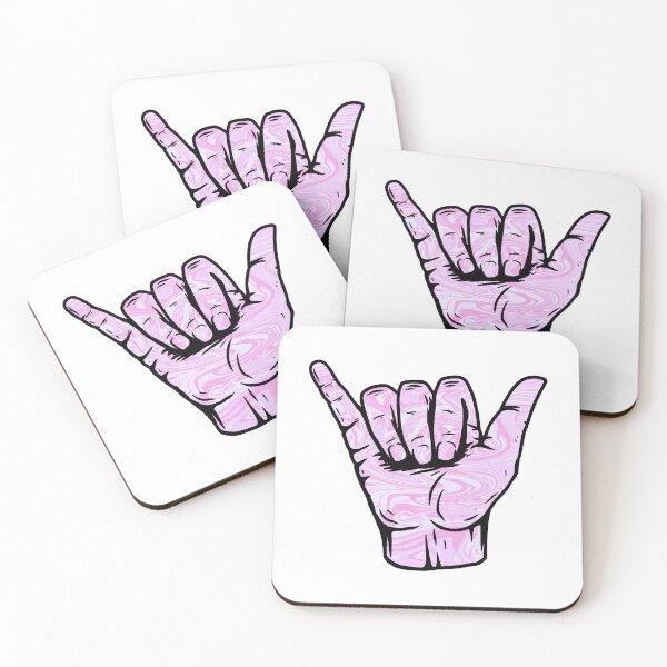 Item preview, Preppy Pink Swirly Liquify Marble Pattern Hang Loose Shaka designed and sold by EpicCreation.