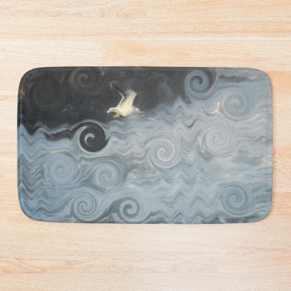 Item preview, Abstract Ocean Seagull Large Sea Rocks on Misty Day Coastal Art 2 of 4 designed and sold by Beachy.