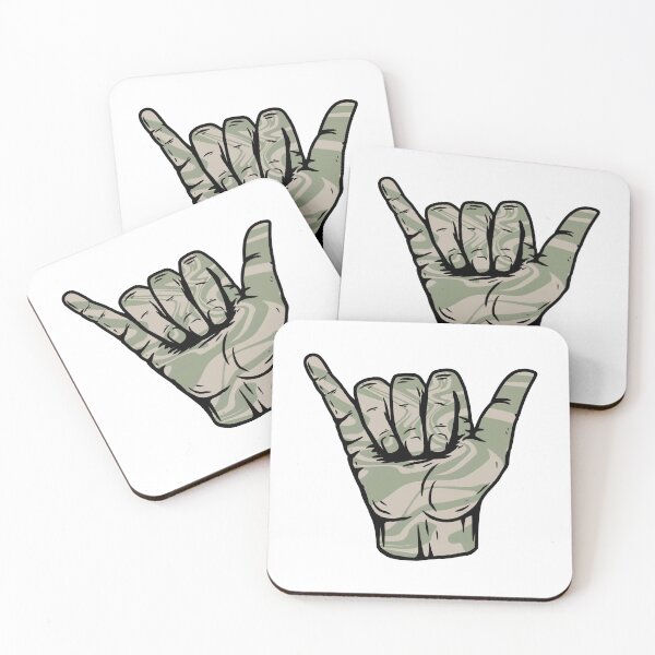 Item preview, Sage Green Swirly Liquify Marble Pattern Hang Loose Shaka designed and sold by EpicCreation.