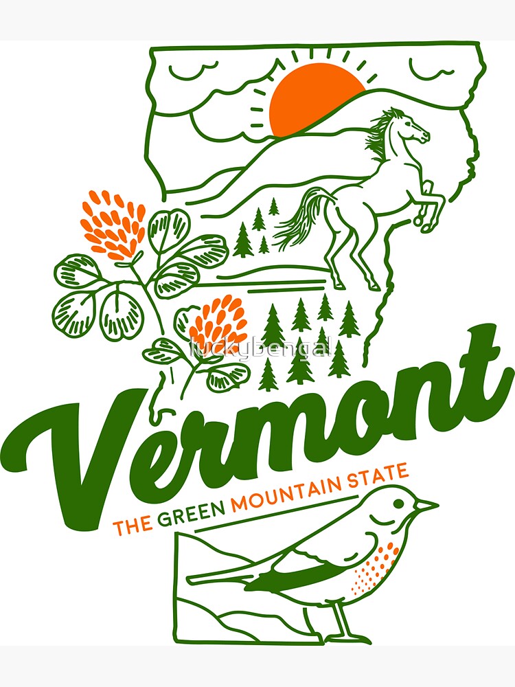 Thumbnail 3 of 3, Magnet, Vintage Vermont Shirt designed and sold by luckybengal.