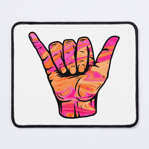 Item preview, Pink And Orange Swirly Liquify Marble Pattern Hang Loose Shaka designed and sold by EpicCreation.