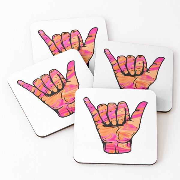 Item preview, Pink And Orange Swirly Liquify Marble Pattern Hang Loose Shaka designed and sold by EpicCreation.