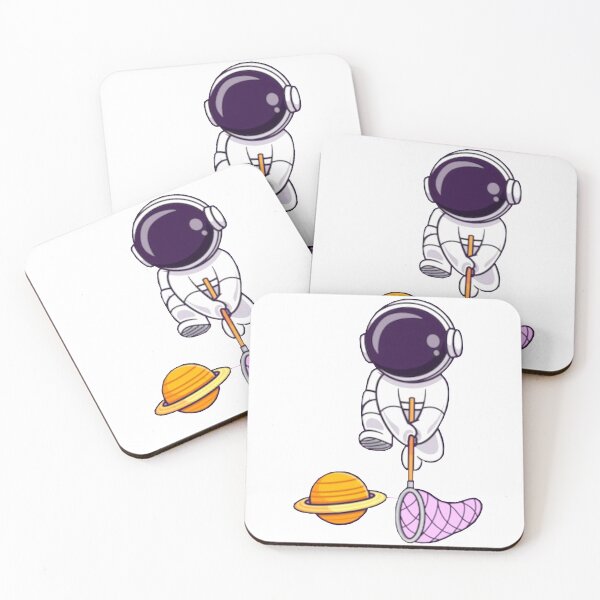 Item preview,   astronaut catching a planet with a fishing net cartoon Art. designed and sold by BEAUTY ⭐⭐⭐⭐⭐.