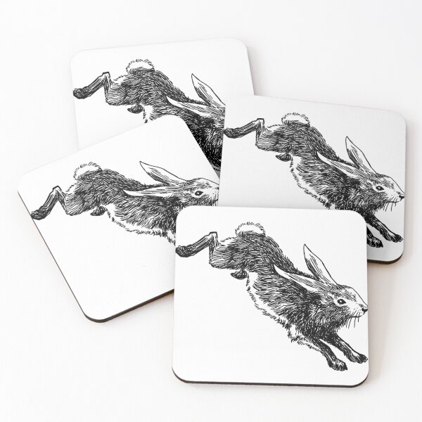 Item preview, cute black rabbit jumping designed and sold by Lostcause2k.