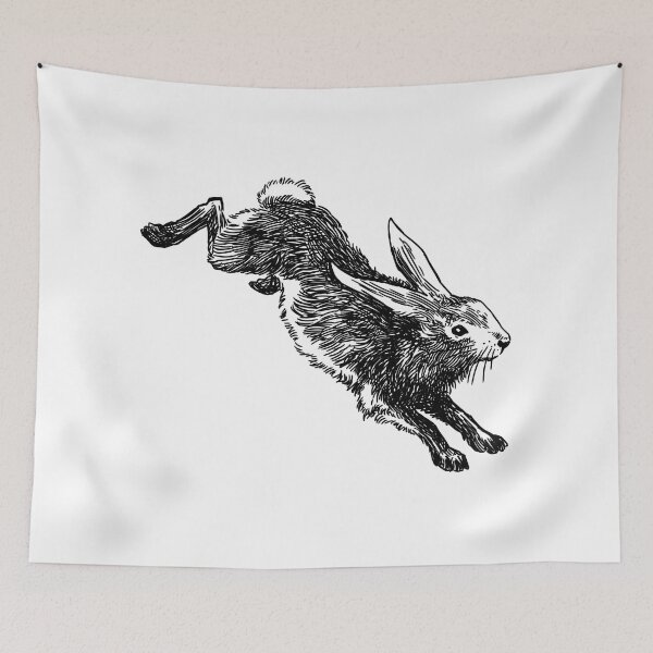 Item preview, cute black rabbit jumping designed and sold by Lostcause2k.