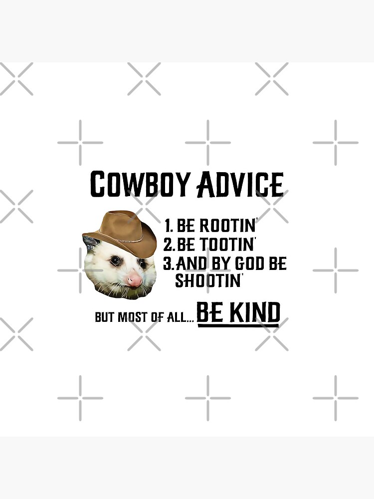 Discover HQ Cowboy Advice Possum Face Awesome Meme Pin Button