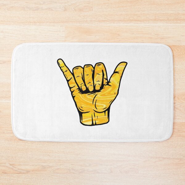 Item preview, Yellow Swirly Liquify Marble Pattern Hang Loose Shaka designed and sold by EpicCreation.