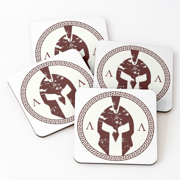 Item preview, Spartan Helmet Greek Key White Maroon designed and sold by Yiorgos Designs.