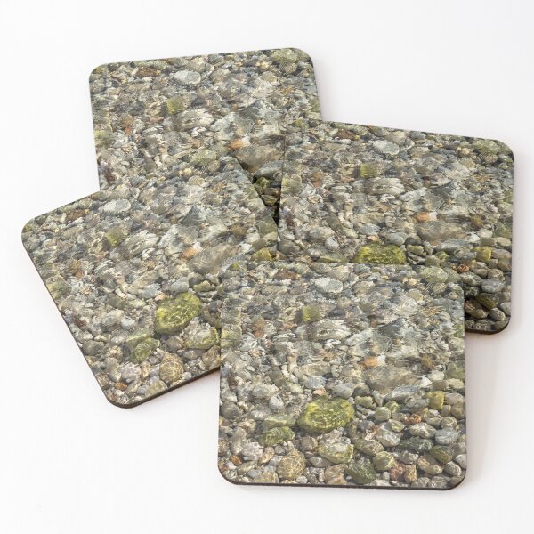 Item preview, Clear sea water flowing over green stones 1 designed and sold by Adriana Mueller.