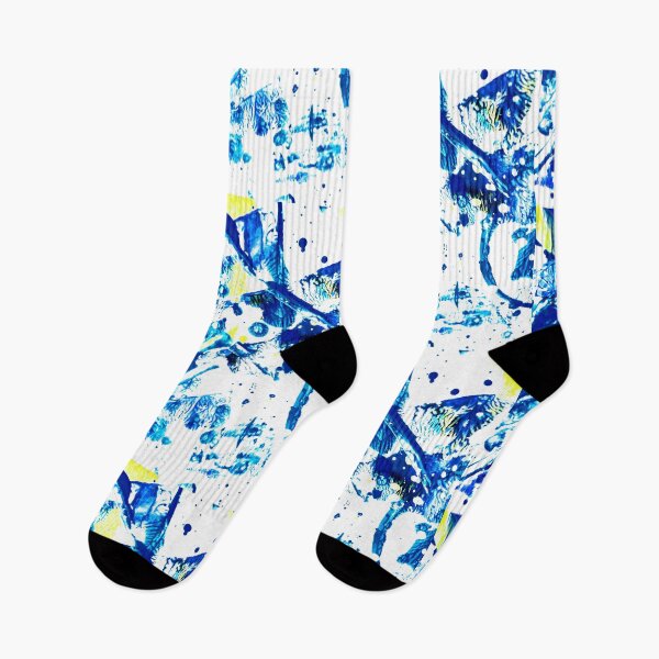 Item preview, Blue and Yellow Abstract Paint marks designed and sold by Grey Robinson.