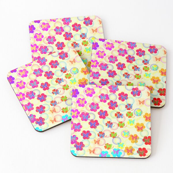 Item preview, Colorful flowers and butterflies with bubbles designed and sold by Darkies-store.