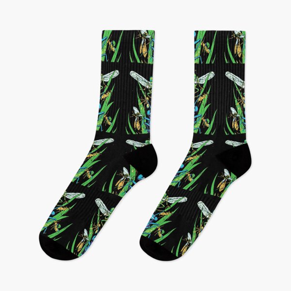 Item preview, It Comes At Night 01 - Retrowave Insects Emerging from the Grass at Night designed and sold by Anna R. Reyes.