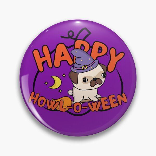 Item preview, Happy howl-o-ween Pug Witch Spooktober Halloween 2022 design designed and sold by to-esu.