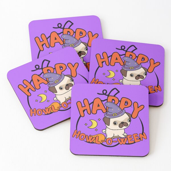 Item preview, Happy howl-o-ween Pug Witch Spooktober Halloween 2022 design designed and sold by to-esu.