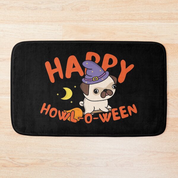 Item preview, Happy howl-o-ween Pug Witch Spooktober Halloween 2022 design designed and sold by to-esu.