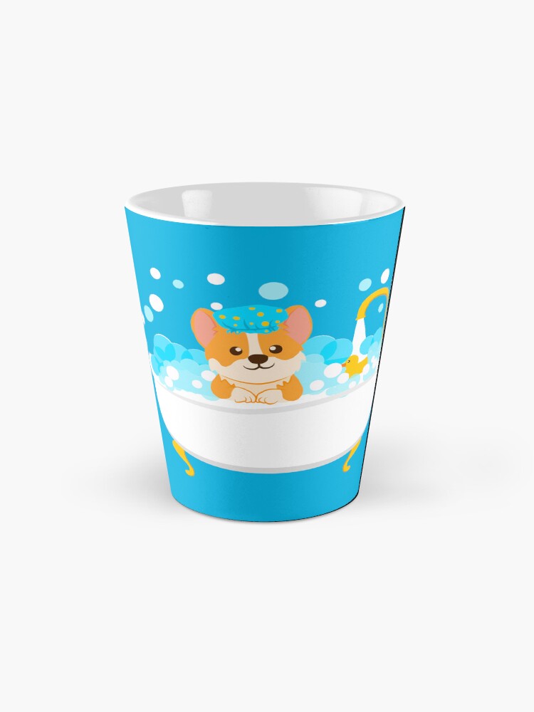 Alternate view of Corgi taking a bath Coffee Mug