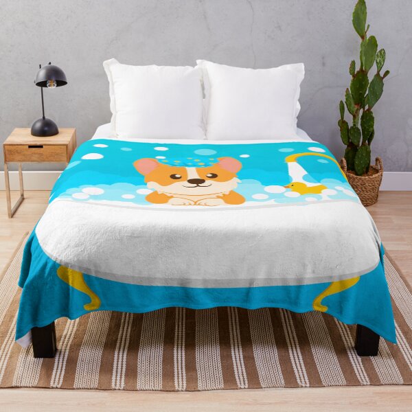 Item preview, Corgi taking a bath designed and sold by Ameliamaar.