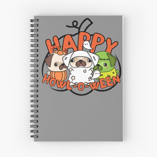 Item preview, Happy howl-o-ween Pugs in Costumes Spooktober Halloween 2022 design designed and sold by to-esu.