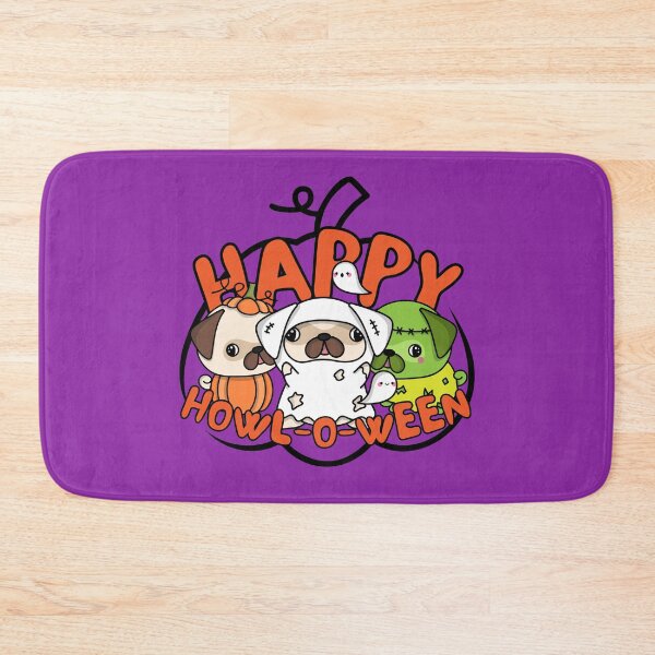 Item preview, Happy howl-o-ween Pugs in Costumes Spooktober Halloween 2022 design designed and sold by to-esu.