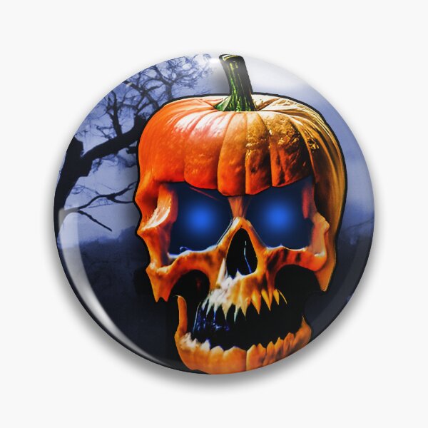 Item preview, halloween evil pumpkin head skull graveyard designed and sold by AllLeftSides42.
