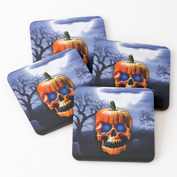 Item preview, halloween evil pumpkin head skull graveyard designed and sold by AllLeftSides42.