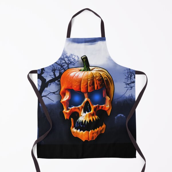 Item preview, halloween evil pumpkin head skull graveyard designed and sold by AllLeftSides42.