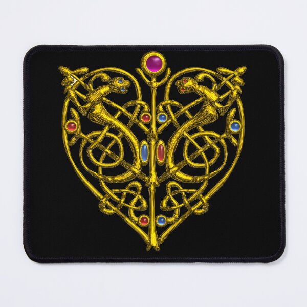 Item preview, HYPER VALENTINE / GOLD CELTIC KNOT HEART WITH LIZARDS IN BLACK designed and sold by BulganLumini.