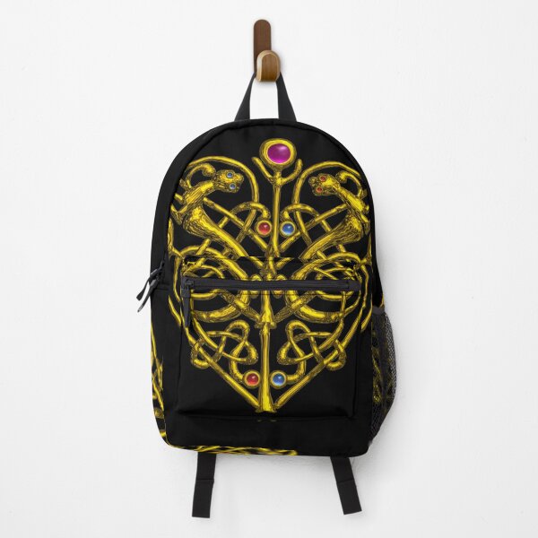 Item preview, HYPER VALENTINE / GOLD CELTIC KNOT HEART WITH LIZARDS IN BLACK designed and sold by BulganLumini.